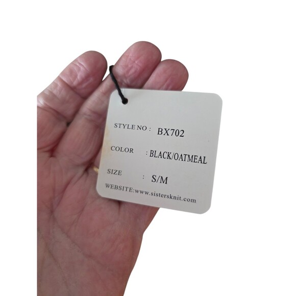 NWT II Sisters black cream gold yellow wrap front long cardigan sweater size S/M - Picture 6 of 16